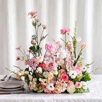 Fleurs artificielles pour la décoration de mariage, arrangement floral rose et blanc, centre de table de mariage de luxe, décoration de fête et d'événements