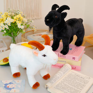 ぬいぐるみ-快適なコンパニオン-ウルトラソフト動物ぬいぐるみ27cm家畜-2色Asst。現実的なヤギ - Product Image 3