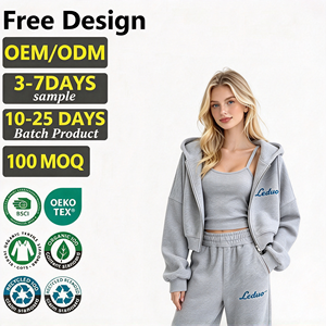 Women <b>3</b> Piece Outfit Zip Hooded Cami Top And Elastic Waist Sweatpants Soft Casual Ladies <b>Set</b> - Product Image 1