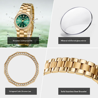 Montre vintage pour femme, bracelet en alliage et acier inoxydable serti de diamants, mouvement à quartz