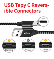 Kabel Micro USB 480Mbps Kecepatan Tinggi yang Dapat Disesuaikan, Pengisian Cepat dan Transmisi Data untuk iPhone 12 Pro Max dan Ponsel Samsung