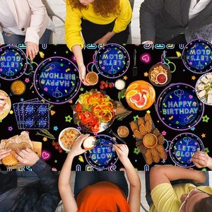 Phát sáng trong bóng tối bên trang trí Neon dạ quang bên tấm món tráng miệng tấm ly Khăn ăn Bộ đồ ăn bên trang trí - Product Image 3