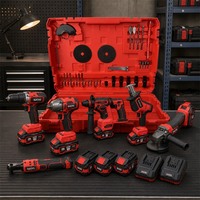 Nouvelles outils électriques sans fil 18V, équipées d'un ensemble de 4 batteries lithium-ion de 4,0 Ah ; un kit comprenant 6 outils au total.