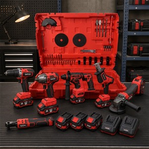 Nuevas Herramientas Eléctricas Inalámbricas de 18 V, Equipadas con un Juego de 4 Baterías de Iones de Litio de 4.0 Ah; un Kit que Contiene 6 Herramientas en Total - Product Image 3