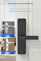 Kunci Pintu Pintar WiFi Tuya Harga Pabrik TYSH dengan Sidik Jari, Kartu, Kode & Penyimpanan Cloud untuk Pintu Kayu