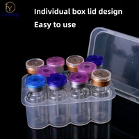 Boîte de rangement en plastique transparente PP rectangulaire pour flacons de vaccin de 3 à 20 ml, personnalisable en gros, pour poudre lyophilisée du Guangdong