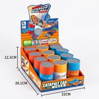 EPT Oil Tank Catapult Car, Ensemble de 12 Pièces Assorties : Piste de Lancement à Barillets, Rampe et Piste de Course de Voitures de Poche, avec Véhicules Moulés Sous Pression à Roues Libres