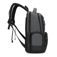 Sac à dos pour ordinateur portable imperméable en Oxford léger avec USB antivol, logo personnalisé, unisexe, capacité 20-39L, noir, sacs d'école pas chers