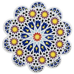 แผ่นรองแก้วเซรามิกเทียนหงรูปทรงดอกไม้ แผ่นกันความร้อนสำหรับรองถ้วยชา ลายจีนแบบกลม - Product Image 4