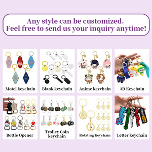 Porte-clés personnalisables en PVC, couleur macaron, pendentifs en caoutchouc souple, texte inspirant, cadeaux créatifs pour souvenirs, vente en gros - Product Image 3