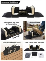 Nettoyeur de bottes résistant aux intempéries à poils synthétiques, manche en plastique extra-large pour usage extérieur, nettoyage industriel