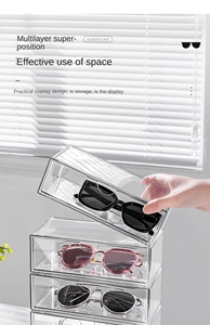 Hiện đại thân thiện với môi Kính mát hộp lưu trữ và đầu giường ngăn kéo lưu trữ giá rõ ràng Acrylic hộ gia đình Kính lưu trữ đứng - Product Image 4