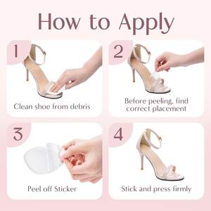 Силиконовые гелевые подушечки для высоких каблуков, облегчающие боль в стопах и средней части стопы, для женской обуви, нескользящие, с клейкой основой - Product Image 4