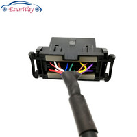 OBD2 16Pin 1 macho a hembra doble cable de extensión con deflector OBD 2 Auto diagnóstico del coche adaptador de conector de Cable de OBD2 hembra