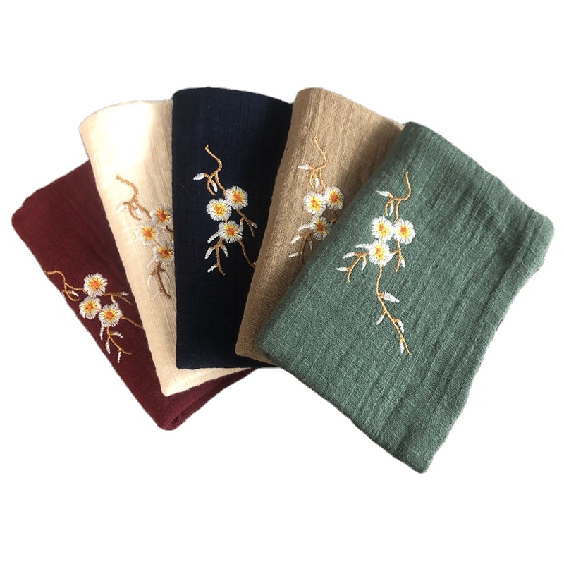 100% Cotton Embroidered Towel Pure Cotton Dishcloths Absorbent Kitchen Hand Towels Cleaning Dish Cloths