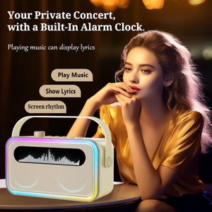 Altavoz con Pantalla Inteligente con Letras de <span class=keywords><strong>Canciones</strong></span>, Micrófono Dual, Iluminación LED RGB, Pantalla Integrada, Todo <span class=keywords><strong>en</strong></span> Uno, para el Hogar, Niños, Karaoke - Product Image 6