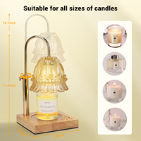 Lampe chauffante moderne en bois et verre à LED pour la décoration intérieure de la chambre à coucher 75 80 RBT Télécommande