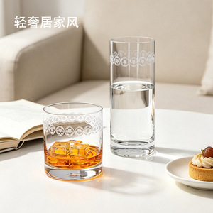 Bohemia Crystal Engraved Football Whiskey Glass 201-300ml For Home Use - Product Image 2