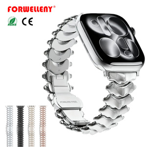 Correa de Metal Ondulada con Diseño de Mariposa y Espina de Dragón Forwelleny, Correa de Alta Gama para Hombre Compatible con Relojes Apple/<span class=keywords><strong>Mi</strong></span>/Redmi - Product Image 1