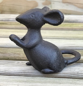 Juego de 2 ratones pesados de hierro fundido sólido, decoraciones de adorno de jardín interior, un ratón que habla y escucha, regalo decorativo - Product Image 5