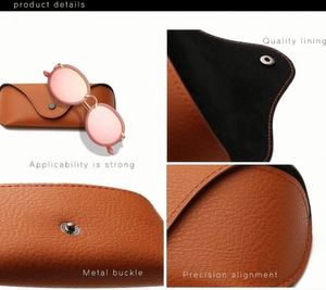 กล่องใส่แว่นตาแบบขายส่ง กล่องใส่แว่นกันแดดสีน้ำตาลดำ กล่องแว่นตาแบบนิ่ม ทำจากหนัง PU - Product Image 6