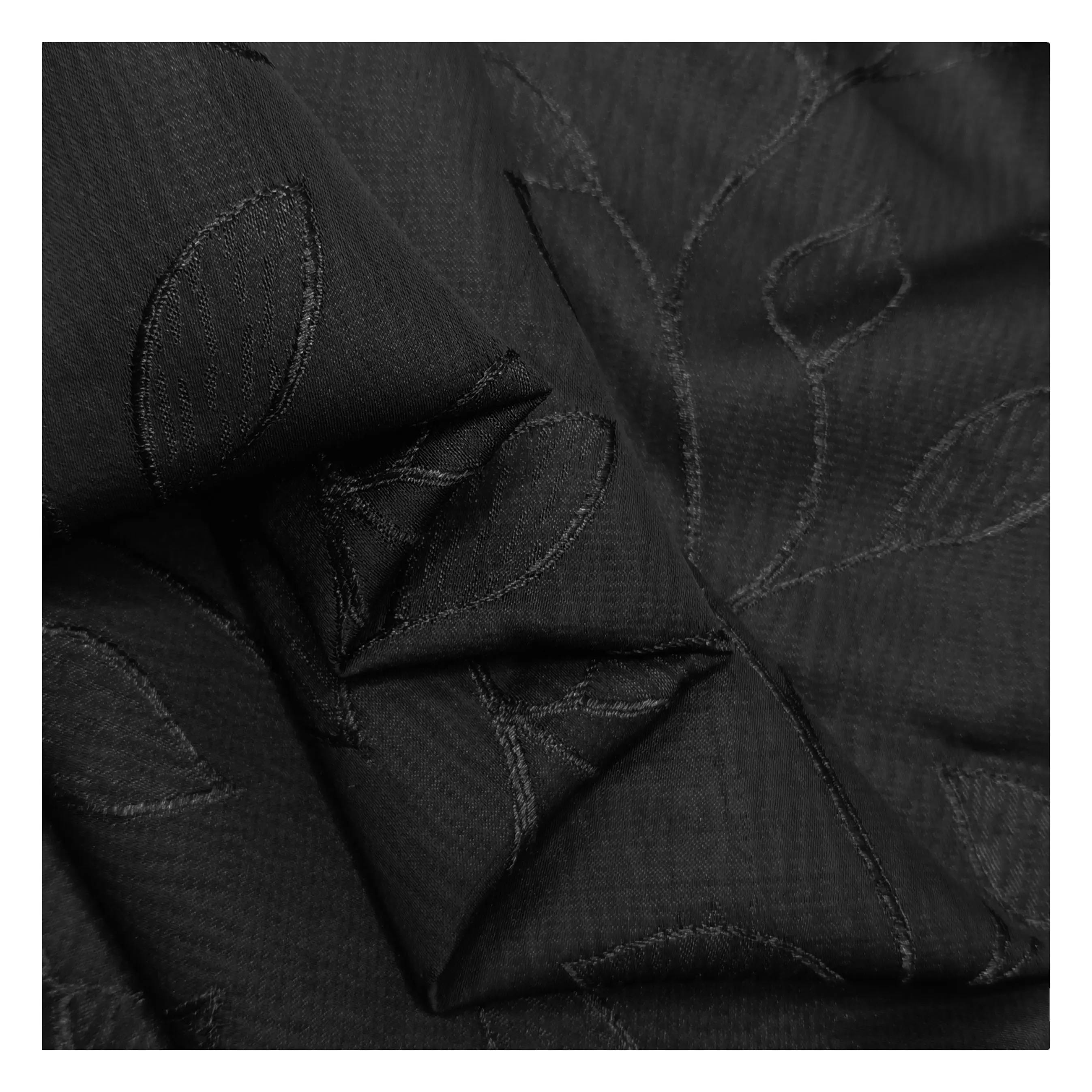 Tissu musulman noir formel matériel de polyester de textile de jacquard de Purl pour Abaya