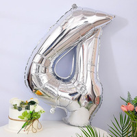 Ballons lettres 32 pouces, chiffres et lettres argentés en aluminium Mylar pour fête, mariage, enterrement de vie de jeune fille, anniversaire, douche nuptiale, décoration