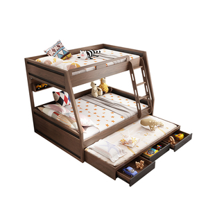 Cama Literas Doble de <span class=keywords><strong>Madera</strong></span> Maciza para Niños, Diseño Antideslizante para Escaleras, Muebles Modernos para Dormitorio Infantil - Product Image 5