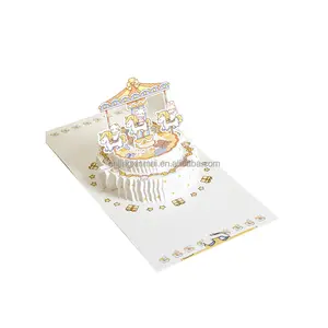 3d Pop-up Occasion Greeting Cards Happy Birthday Folding Cards Play Ground Birthday Cake Cards