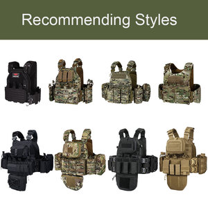 Rompi taktis Molle Chaleco taccu, peralatan taktis rompi pembawa piring dengan 2 plakat depan Berburu gigi taktis Laser - Product Image 6