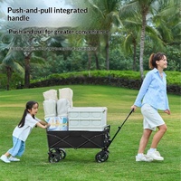 Chariot de camping pliable, chariot de pique-nique d'extérieur, remorque de camping portable, chariot multifonctionnel pour vendeurs ambulants, chariot de camping-car avec poignée