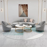 Meubles de maison en velours de qualité supérieure canapé table basse ensemble canapé de salon incurvé hôtel villa exclusive