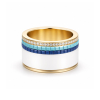 [BAULEE] Bagues classiques en céramique incrustée, argent sterling 925 plaqué or 18 carats, pierre en moissanite pour hommes et femmes
