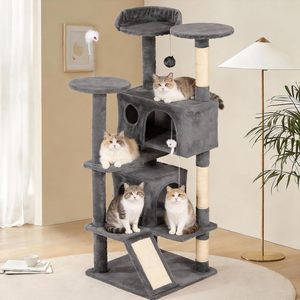 Premium Cat Tree with Climbing <b>Frame</b> & Felt Scratching Wall - Multi-Level Shelves for Indoor Cats - Product Image 1