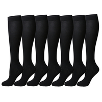 Chaussettes de compression unies 15-20 mmHg pour hommes et femmes, soutien gradué, idéales pour le football, la course à pied et les infirmières