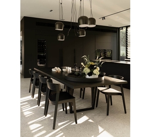 Table à manger SINTERIOR en onyx noir 220 cm, 8 places, bois moderne de qualité supérieure, cuisine de luxe, grande table de salle à manger - Product Image 1
