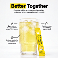 Mélange de boisson électrolytique à la créatine monohydrate, 30 sachets individuels, saveur citron, en poudre
