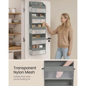 Over The Door Organizer 5 Tier Hanging Storage <b>Shelf</b> Foldable Transparent Closet Storage Rack For Behind Doors And - Product Image 6