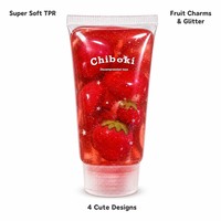 Jouet anti-stress TPR en forme de dentifrice, breloque fruitée, gel souple à paillettes, jouet de décompression à presser, cadeau de bureau