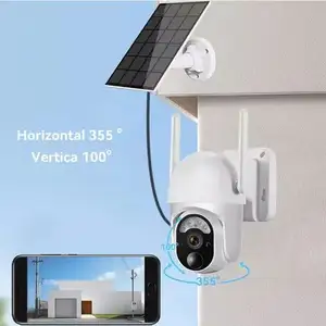 Ptz câmera de vigilância externa, wi-fi cctv full hd 3mp cor completa visão noturna, câmera solar tuya 3.5w, detecção de formatos humanos