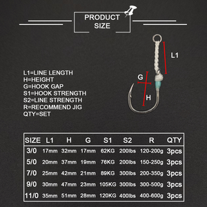 Hameçon de pêche XUHANG BG1, luminescent, UV, lourd, simple, en acier carbone, à barbelure, pour la pêche <span class=keywords><strong>au</strong></span> fond, brochet, poisson-chat, eau salée - Product Image 3