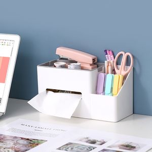 Boîte de rangement multifonctionnelle pour bureau, porte-stylos, boîte de rangement en plastique avec tiroir, boîte de rangement - Product Image 4