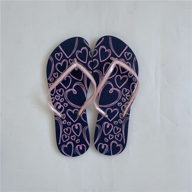 Women Summer Beach Slippers Flipflops Printing Rubber PE PVC Filp Flops Wholesale