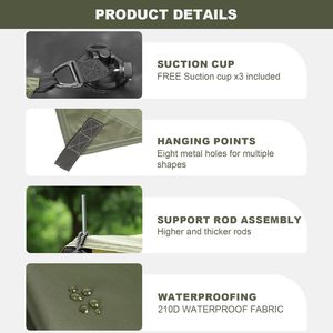 Tenda da sole per auto 10 x 6,6 piedi per SUV e furgoni, non richiede portapacchi, impermeabile, protezione UV50+ - Product Image 3