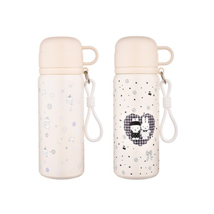 Cute Cartoon Stainless Steel Water Bottle 316 For Children Travel Portable Insulated Cup With Strap - Product Image 1