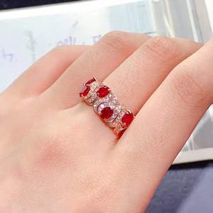 <span class=keywords><strong>Anello</strong></span> in argento 925 da donna <span class=keywords><strong>con</strong></span> <span class=keywords><strong>anello</strong></span> in oro rosa <span class=keywords><strong>rubino</strong></span> <span class=keywords><strong>naturale</strong></span> per fidanzamento di nozze - Product Image 5