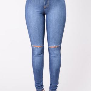 Les dernières tendances en matière de jeans skinny pour femmes à prix réduit, déchirés aux genoux, nouveau design de mode, directement de l'usine - Product Image 5