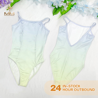 2025 nouveautés haute qualité V dos vert Ombre Camisole filles danse vêtements d'entraînement Ballet justaucorps en Spandex et Nylon