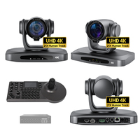 Solución de transmisión en vivo NDI 4K 21X, 3 cámaras PTZ para transmisión y uso profesional en eventos de iglesia, y conmutador POE