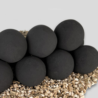 Ensemble de boules de feu rondes en céramique pour foyer à gaz intérieur et extérieur Bol à feu et accessoires de décoration pour cheminées Boules de feu réutilisables